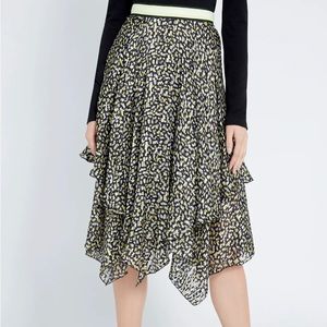 Alice + Olivia Tarina Hanker-chief Midi Skirt